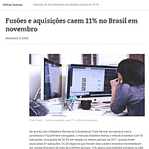 Fuses e aquisies caem 11% no Brasil em novembro